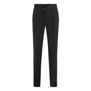 SLOWEAR Men's Pleated Drawstring Trousers Men BLACK Pants